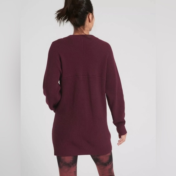 Athleta West End Oversized Knit Cardigan Maroon XS - Picture 2 of 11
